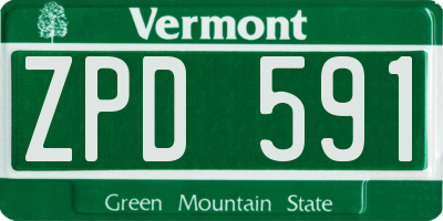 VT license plate ZPD591