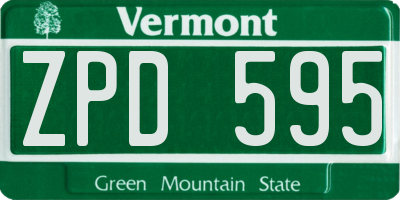 VT license plate ZPD595