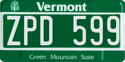 VT license plate ZPD599