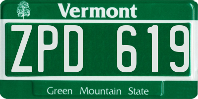 VT license plate ZPD619