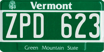 VT license plate ZPD623