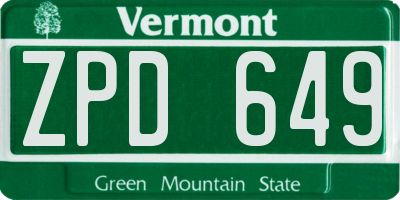 VT license plate ZPD649