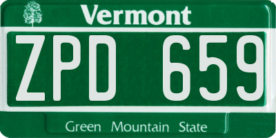 VT license plate ZPD659