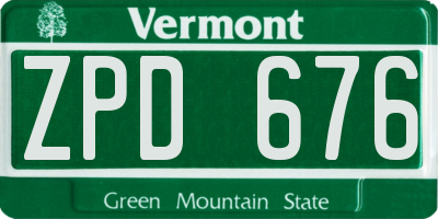 VT license plate ZPD676