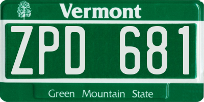 VT license plate ZPD681