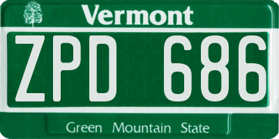 VT license plate ZPD686