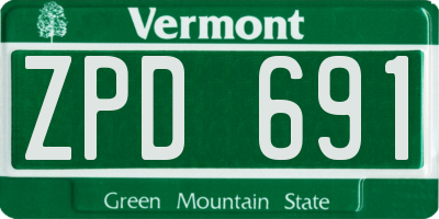 VT license plate ZPD691