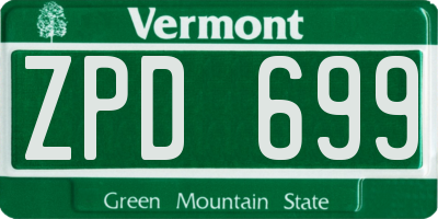 VT license plate ZPD699