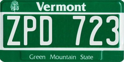 VT license plate ZPD723