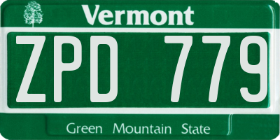 VT license plate ZPD779
