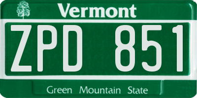 VT license plate ZPD851