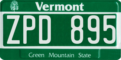 VT license plate ZPD895