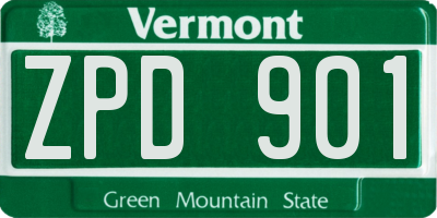 VT license plate ZPD901