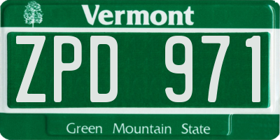VT license plate ZPD971