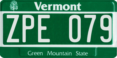 VT license plate ZPE079