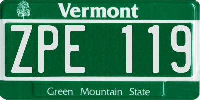 VT license plate ZPE119