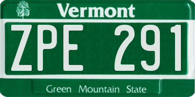 VT license plate ZPE291