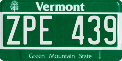 VT license plate ZPE439