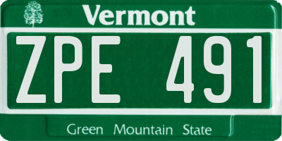 VT license plate ZPE491
