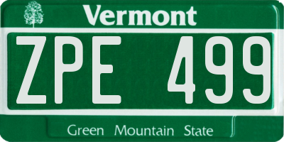 VT license plate ZPE499
