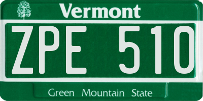 VT license plate ZPE510