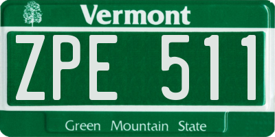 VT license plate ZPE511