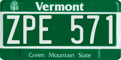 VT license plate ZPE571