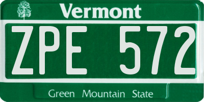 VT license plate ZPE572