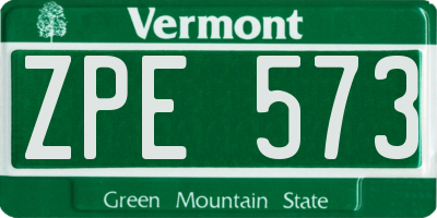 VT license plate ZPE573