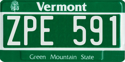 VT license plate ZPE591