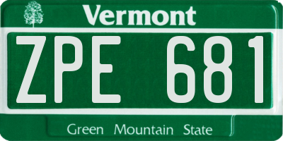 VT license plate ZPE681