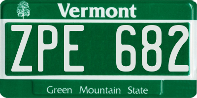 VT license plate ZPE682