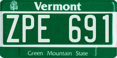 VT license plate ZPE691