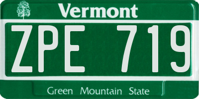 VT license plate ZPE719