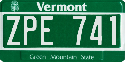 VT license plate ZPE741