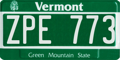 VT license plate ZPE773