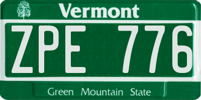 VT license plate ZPE776