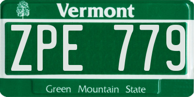 VT license plate ZPE779