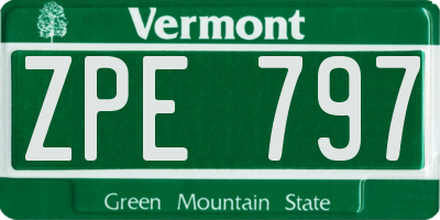 VT license plate ZPE797