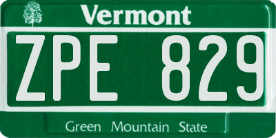 VT license plate ZPE829
