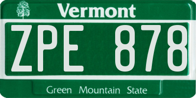 VT license plate ZPE878