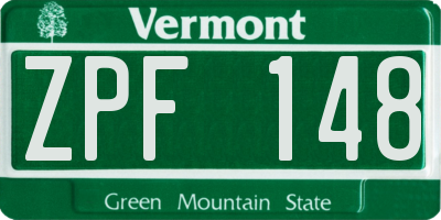 VT license plate ZPF148