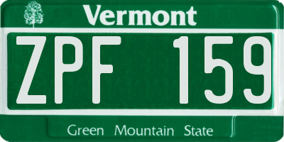 VT license plate ZPF159