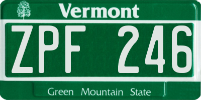 VT license plate ZPF246