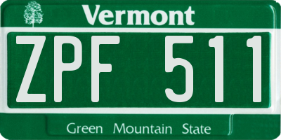 VT license plate ZPF511