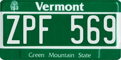 VT license plate ZPF569