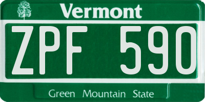 VT license plate ZPF590