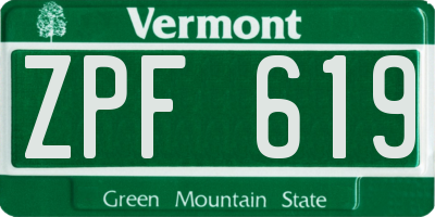 VT license plate ZPF619