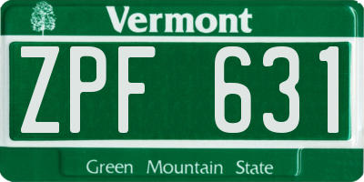 VT license plate ZPF631
