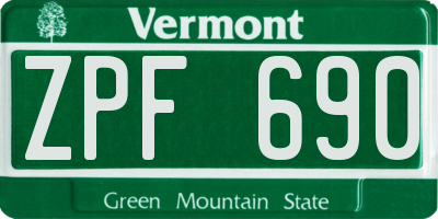 VT license plate ZPF690